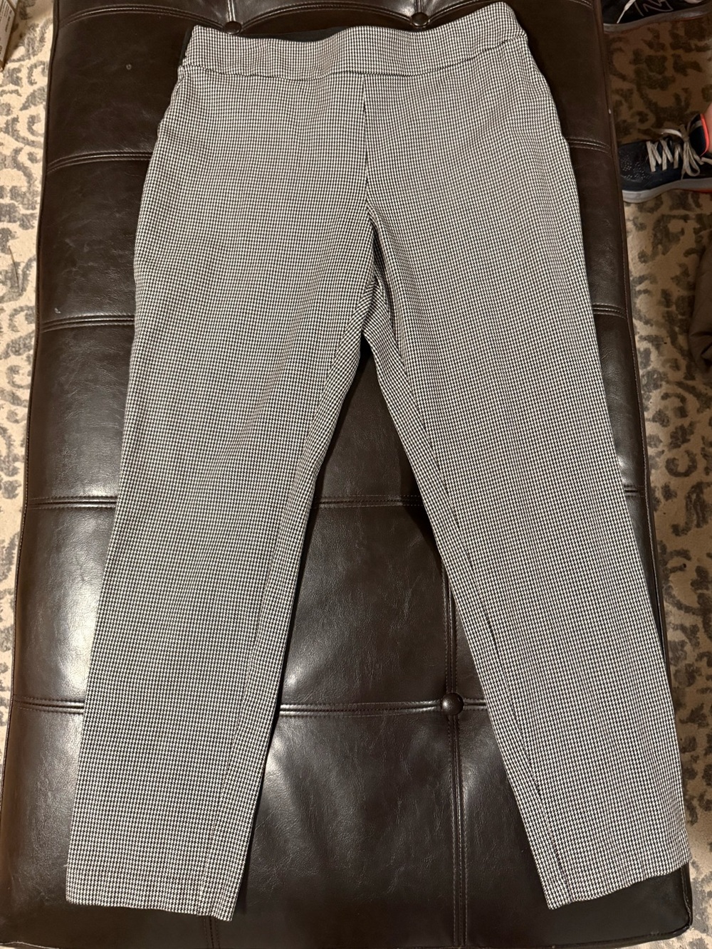 A New Day Women’s Size 10 Black White Houndstooth Pull On Pants Stretch